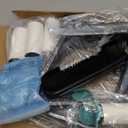 ShinyRelief 22 Pcs Pool Table Brush Set Wooden Billiard Rack 8 or 9 Ball Triangle Diamond for 2-1/ 4" Pool Ball with Polish Cloth Sticky Lint Roller Cue Chalk Cube Accessories(Black)