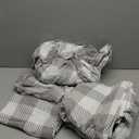 Market & Place 100% Turkish Cotton Flannel Sheet Set | 4 Piece Deep Pocket Novelty Cozy Winter Bed Sheets | Double Brushed for Extra Softness & Comfort | Queen, Buffalo Check Grey