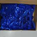 12 Pieces Blue Sequin Cheer Bows, 8 Inch Large Hair Bows with Elastic Ponytail Holder for School Girls Toddlers, Hair Accessories for Cheerleading, Dance, Party