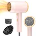 ANIEKIN Hair Dryer, 1875 Watts Fast Drying Blow Dryer with Diffuser and Concentrator, Compact Lightweight Hair Dryer for Women and Men (Pink)
