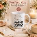 Funny Gifts for Women Men, Literally Insane Mug, Sarcastic Office Humor Gift, Funny Coworker Gag Gift for Friends Boss Employees, Birthday Christmas White Elephant Gift