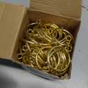 Maitys 100 Pcs Metal Curtain Rings with Eyelet 1.5-inch Inner Diameter Eyelet Curtain Rings for Drapery Clips Hooks for Sliding Window Bathroom Door Shower Rod (Gold)