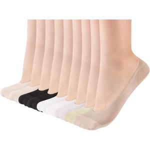 COOVAN Womens 9 Pack No Show Socks Ultra Low Cut Liners Non Slip Invisible Hidden Socks for Flats Loafers Sneakers
