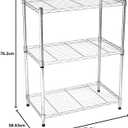 Amazon Basics 3-Shelf Adjustable Heavy Duty Steel Wire Shelving Rack with Chrome Finish, No-Tool Assembly, 250 lbs per Shelf, 23.2" L x 13.4" W x 30" H
