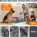 LOOBANI Elevated Dog Bowl Stand: Fits for Bowls Width 8.2"-11" (Without Bowls) Adjustable Width Anti-Slip Raised Dog Bowl Stand Food Feeder for Large Adult, Seniors, Older, Arthritis Dogs Black Large