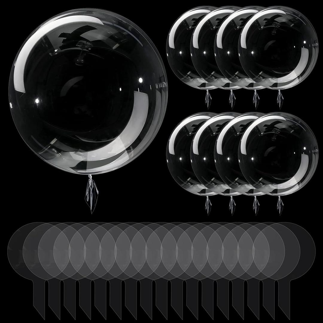 Sumind 40 Pcs Bobo Balloons Clear Balloons for Stuffing Bubble Transparente Burbuja for Valentines Christmas Wedding Birthday Party Decoration (36 Inch)