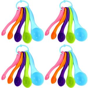 Frienda 20 Pieces Colorful Plastic Measuring Cup Spoons for Kitchen Cooking Baking Dry and Liquid Ingredients