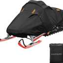 Snowmobile Cover Trailerable Universal Snowmobile Protective Cover Waterproof and UV Protection Snowmobile Storage Heavy Duty (Fits Length 130"x 51"x 48")