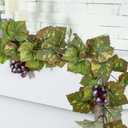 Glitinsel Artificial Grape Leaf Garland Vine Plant for Decoration Fake Greenery Garlands Hanging Leaves with Grapes for Wine Italian Themed Party Decor Wedding Photo Stage Favors(6.5 ft,Light Green)
