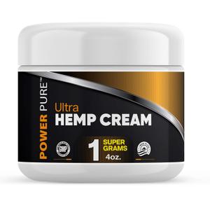 Power Pure Hemp Cream 1000Mg 4 Ounce Jar for Lower Back, Neck, Knees and hand Discomfort and Stiffness (Expiration Date: 01/27)
