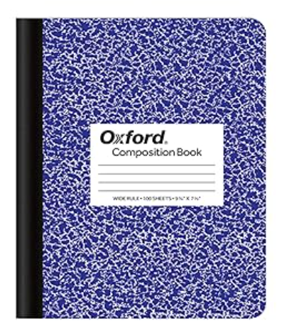Oxford Composition Notebooks - Assorted Colored Marble Cover Wide Ruled Notebook - 9-3/4" X 7-1/2", Pack of 12 (100 sheets)