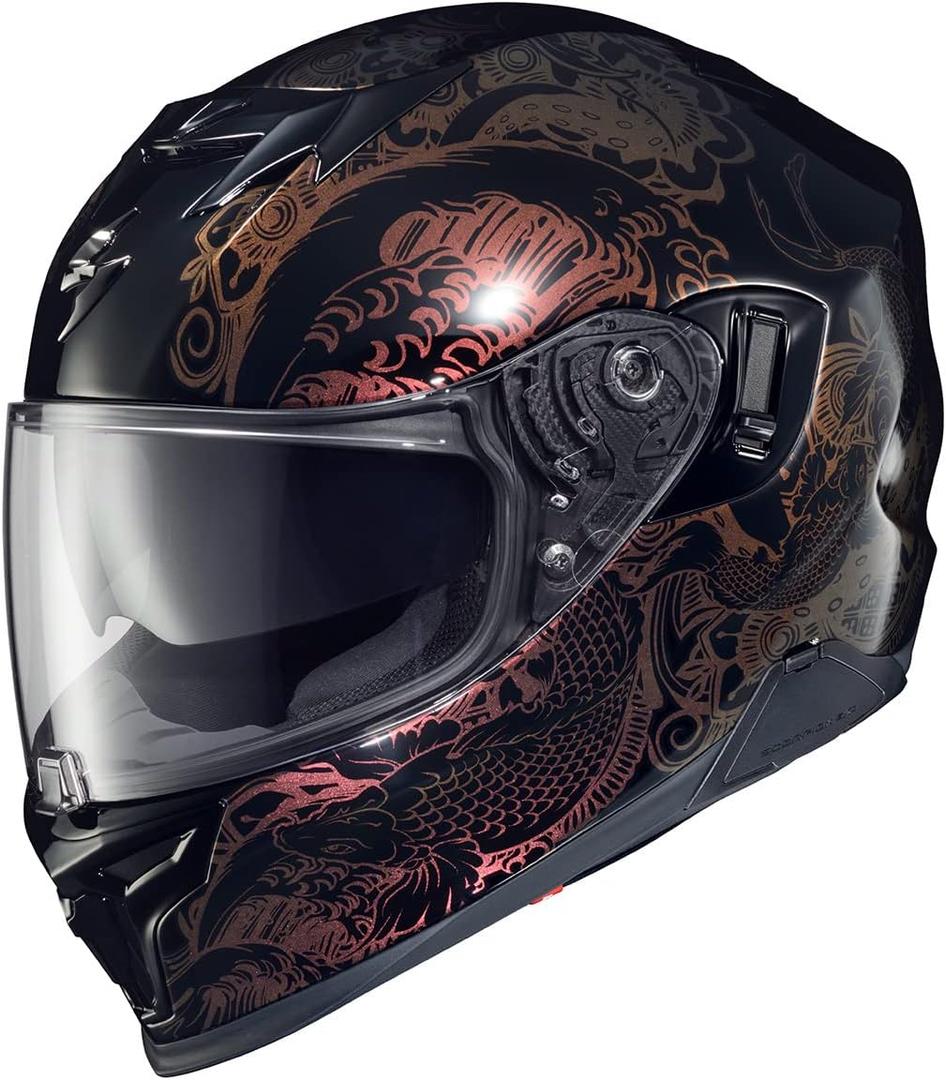 ScorpionEXO T520 Full Face Dual Sport Motorcycle Helmet with Bluetooth Ready Speaker Pockets DOT ECE Nama-Sushi (Black/Chameleon - Medium)