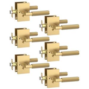 Asidrama 5 Pack Champagne Bronze Privacy Door Handles, Door Lever with Door Knobs Indoor for Bedroom or Bathroom, Heavy Duty Door Handles Interior with Locks for Left Right Sided Doors