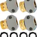 Hourleey Garden Hose Repair Kit, 2 Sets Aluminum Alloy Garden Hose End Mender, Male and Female Water Hose Repair Fittings, Fit 5/8" and 3/4" Connector, with 4 Extra Hose Washers