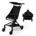Lightweight Travel Stroller for Airplane,10.5 lbs Compact Foldable Baby Stroller with Sun Visor & Storage Basket,Convenience Airplane Strollers with Lockable Rear Wheels and Breathable Fabric,Midnight