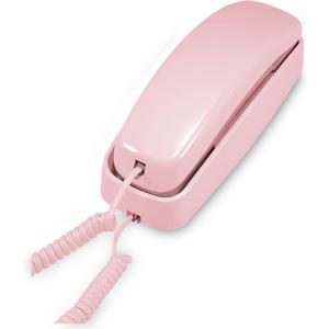 AT&T TRIMLINE 210 Corded Home Phone, No AC Power Required, Improved Easy-wall-mount, Lighted Big Button Keypad, 13 SpeedDial Keys, Last Number Redial, Mute, Flash, Volume Control, Princess Phone, PINK