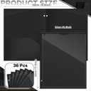 Henoyso 36 Pcs Black Plastic Folders with 2 Pockets and Clear Front Pocket 3 Holes for 3-Ring Binder Durable Poly Folder for School, Office & Home Organization