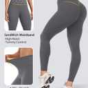Sogetdo Yoga Leggings for Women Hidden Scrunch Butt Non See Through High Waisted No Front Seam Athletic Gym Workout Pants (Gray, S)