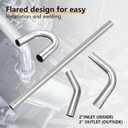 LCGP 2" Stainless Steel Custom Exhaust Kit Tubing Mandrel Bend Pipe Elbow Straight Pipe U-Shaped Pipe 8 Pcs