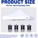 SCOCANOPY Commercial 10x10 Replacement Canopy Top,Canopy Cover ONLY,Bonus 4 Pack Weight Bag,(White)
