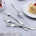 Dinner Fork Set 8-Piece, Stainless Steel 7.5 Inch Silverware Flatware Cutlery Salad Table Fork Set of 8, Use for Home, Kitchen, or Restaurant, Mirror Polished, Dishwasher Safe