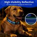 AirTag Dog Collar, IP68 Waterproof Air Tag Dog Collar Holder, Reflective, Ultra-Durable, Comfortable Padded, Heavy Duty Dog Collars for Small Medium Large Dogs-Blue-S
