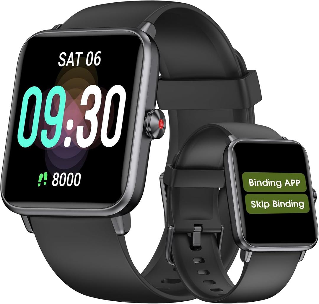 Pedometer Watch Senior Friendly No App/Phone Required, Waterproof Fitness Tracker Watch with Step Counter Calories/Sleep Tracker for Walking Running for Men Women (Black)