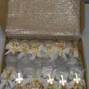 12 Set Holy Water Bottles Catholic Bulk Glass Baptism Favors for Guests Christian Water Container with Floral Organza Bags Bow for Holy Communion Gifts Church Wedding Baptism Decor (Elegant White, 12)