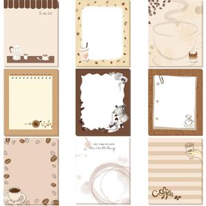 Sabary 9 Pads Cute Sticky Notes Animal Sticky Note Pads 3.15 x 3.94 Inches Colored Adhesive Memo Reminder Decor for Journal School Office Gifts (Coffee)