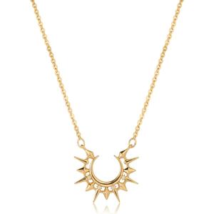 MEVECCO Dainty Gold Sun Moon Necklace for Women 18k Gold Plated Moon and Sun necklace Pendent Necklace Cubic Zircon Minimalist Handmade Necklace for Jewelry Gifts