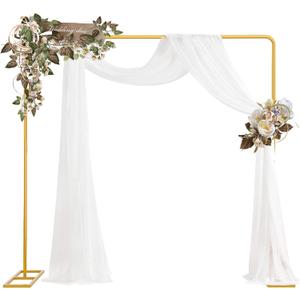 Wedding Arch Backdrop Stand Square 6.5FT Heavy Duty Metal Frame, Balloon Arch Stand Adjustable Photo Booth Decor for Baby Showers, Halloween Parties, Birthdays, Anniversaries