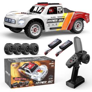 MJX Hyper GO 14211 1/14 Brushless 4X4 RC Desert Trucks with Gyro, RTR All Terrain Short Course Truck, Max 45mph Fast RC Cars for Adults, Electric Powered 2 of 2000 mAh RC Car for Adult