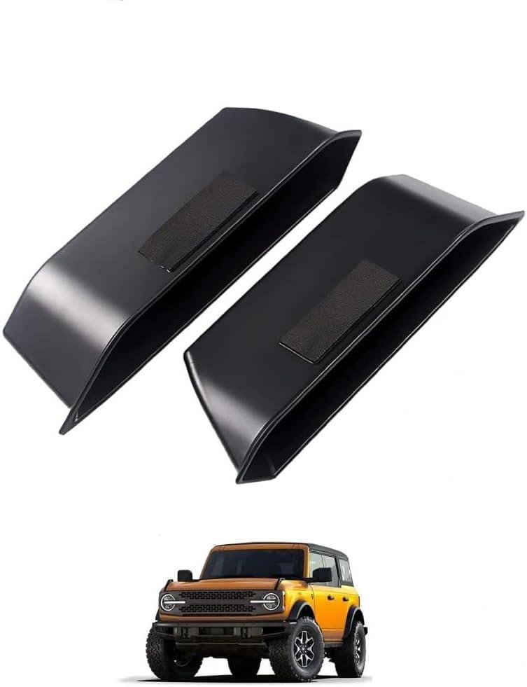 Front Door Handle Storage Organizer for Ford Bronco 2021 2022 2023 2024 Car Interior Accessories, ABS Front Door Side Armrest Phone Pocket Organizer Insert Glove Pallet 2PCS (Update Handle Tray 2PCS)