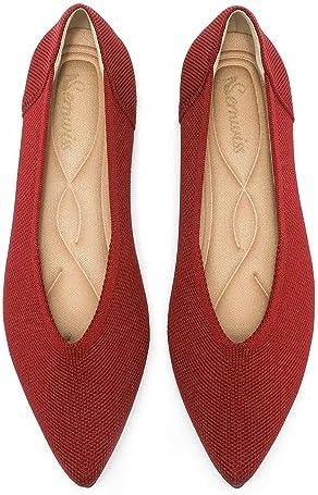 Semwiss Women's Ballet Flats Comfortable Casual Dressy Shoes,Work Flats Office Shoes Pointed Toe Leopard Flats, Size 39