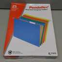Pendaflex Hanging File Folders, Letter Size, Assorted Colors, 1/5-Cut Adjustable Tabs, 25 Per Box (81663)