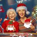 Glenmal 50 Pcs Christmas Santa Cutouts for Classroom Bulletin Board Decoration with Merry Christmas Letter Cut Outs and 100 Pcs Glue Points Xmas Cutout with Photo Space for DIY Photo Craft Party Decor