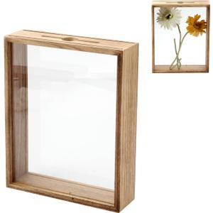 8x10 Wooden Top Loading Shadow Box, Shadow Box Frame, Wooden DIY Tabletop Display Case, DIY Sweet Gift, Memory Box for Movie Travel Sporting Events Concert Ticket Stubs Drink Beer Caps