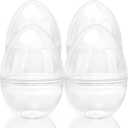 4 Pcs 14 Inch Jumbo Clear Easter Eggs Fillable Transparent Easter Egg Plastic Fillable Eggs for Easter Basket Stuffers Party Favor