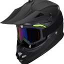 Youth Kids Dirt Bike Helmet for Boys & Girls,F001 Full Face Motorcycle Helmet for Off-Road ATV Street Riding Four Wheeler Mountain Bike with Goggles Gloves,DOT Approved(Matte Black ,L)