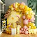 Lemon Balloon Arch Garland Kit,Pink and Yellow Balloon Arch Garland Kit with Lemon Yellow Foil Balloons for Lemon Baby Shower Birthday Party Decor