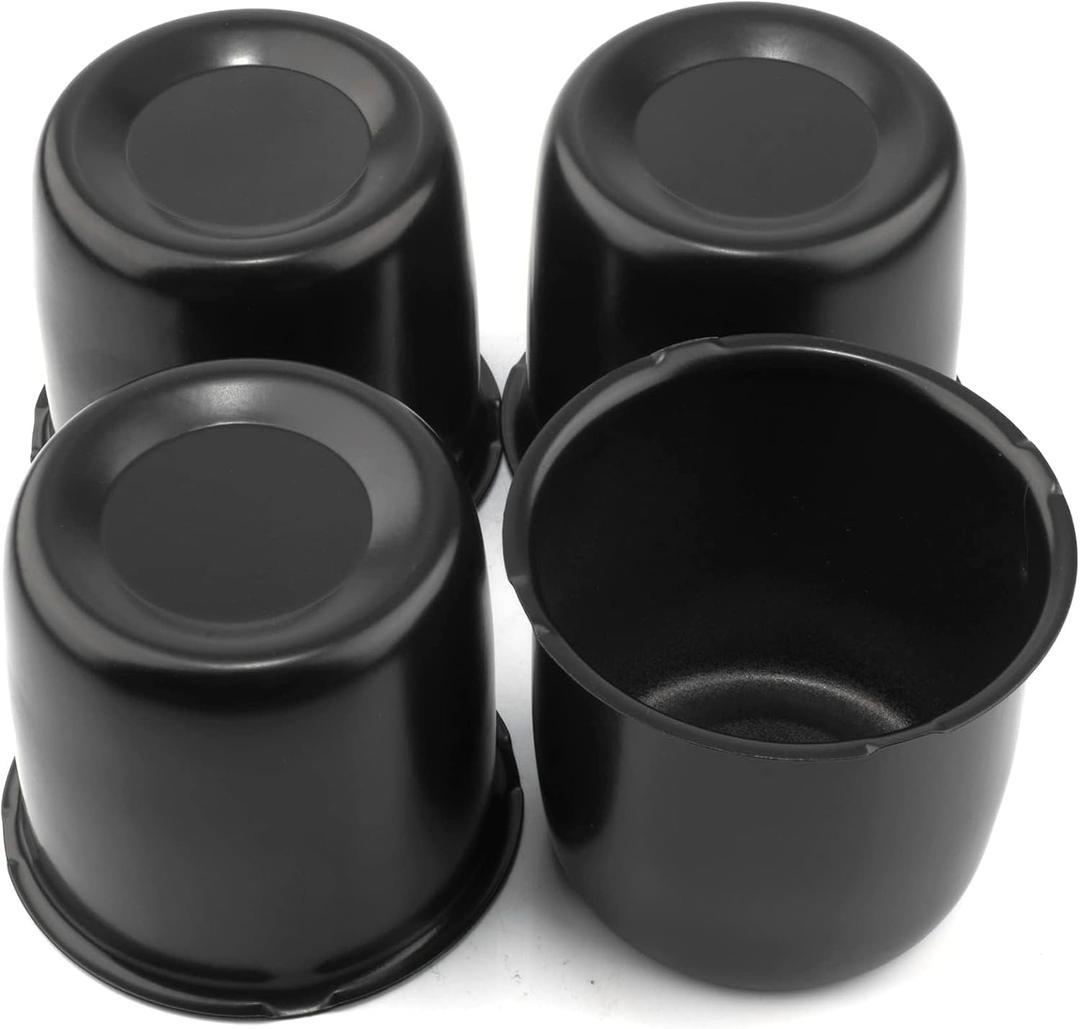 4Pcs 3.31 inch Wheel Center Caps Fit 3.31" Center Bore Truck Trailer RV SUV Wheels Rims, Carbon Steel Matt Black Push Through Hub Covers