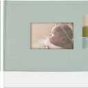 Premium Scrapbook Album with Window and Writing Space  60 Pages holds 200 Photos of Different Sizes  Wedding, Baby, Travel & Family Memories  11.4" x 8.6" - Powder Blue