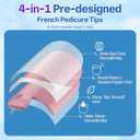 300PCS Long Square French Tip Toe Nail Tips for Wide Long Toenails, Soft Rose 10-Color Matte Full Cover Press-On Toenails, 15 Sizes that Finally Fit for DIY French Pedicure & Nail Salon