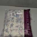 jinchan Linen Blend Curtain Floral Curtains for Living Room 45 Inch Length Blue Printed Curtain Rod Pocket Back Tab Farmhouse Peony Flower Patterned Drapes Bedroom Window Curtains Set 2 Panels