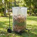 Portable Trash Bag Holder with Wheel, Adjustable 30-45 Gallon Outdoor Leaf Bag Stand, Durable Trash Bag Rack, for Yard, Lawn Cleanup, Gardening, Camping & Parties
