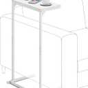 TUTOTAK C Shaped End Table, Small Side Table, 28.7 inch Tall Couch Table, Sofa Table, Living Room, Bed Room, White TB01BW071