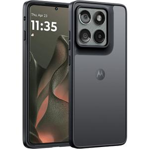 FNTCASE for Motorola Edge-2025 Translucent Case: Matte Textured Military Grade Drop Protection Cell Phone Cover - Slim Rugged Durable Shockproof Protective Bumper Phonecase (6.6 inch/Black)