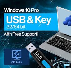 PCTECH Compatible with Windows 10 Professional 64 Bit USB With Key. Factory fresh, Recover, Repair and Restore. Key code and USB install Included. Fix PC, Laptop and Desktop. Free Technical Support