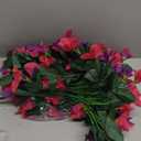 Faux Bougainvillea Artificial Flowers Plants for Outdoors Outside Decoration, 2pcs Fake Flowers Silk Long Trailing Vines UV Resistant Realistic for Front Door Porch Planter Urn Patio Balcony Yard, Mix (Purple Hot-pink)