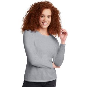 Hanes Women's Originals Long Sleeve Cotton T-Shirt, Lightweight Crewneck Tee, Modern Fit (X-Large)